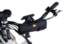 black tool bag strapped onto bike handlebar
