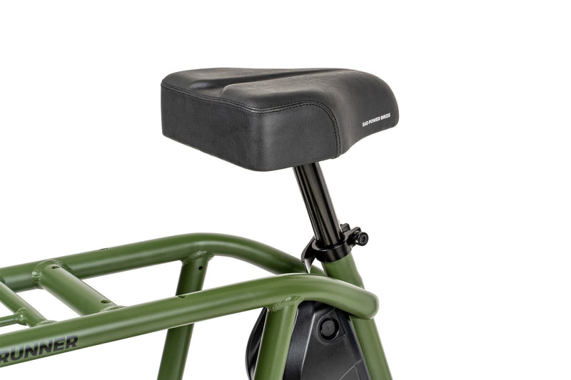 black seat on green bike